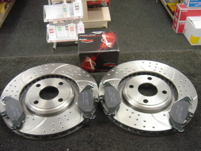 LOTUS ELISE MK1 ELISE 340R BRAKE DISC CROSS DRILLED MINTEX BRAKE PAD M1144 REAR 