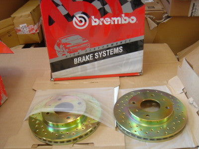 FOR MITSUBISHI GALANT 1.8 2.0GLSi BRAKE DISC FRONT BREMBO CROSS DRILLED