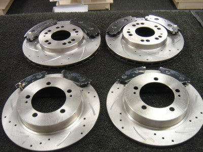 FOR MITSUBISHI FTO GP GPR MIVEC BRAKE DISC DRILLED GROOVED BRAKE DISC MINTEX PAD