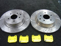 FOR NISSAN 350Z REAR BRAKE DISC  DRILLED GROOVED EBC YELLOW STUFF BRAKE PAD REAR