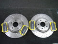 FOR NISSAN 350Z FRONT BRAKE DISC  DRILLED GROOVED EBC YELLOW STUFF BRAKE PADS