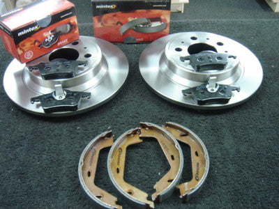VOLVO S60 S80 V70 MINTEX REAR BRAKE DISC BRAKE PADS HANDBRAKE SHOES