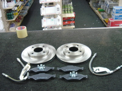 FORD FIESTA PUMA  BRAKE DISC BRAKE PADS BRAKE HOSES FRONT 