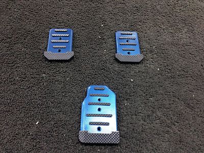 3PCS RACING STYLE BLUE/BLACK UNIVERSAL FIT MANUAL TRANSMISSION CAR PEDALS
