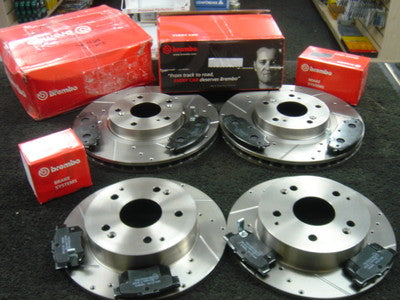 FOR HONDA CIVIC 2.2iCTDi BRAKE DISC BRAKE PAD BREMBO DRILLED GROOVED FRONT REAR