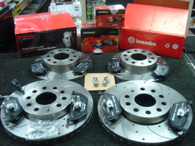 CADDY MAXI C20 TRENDLINE 2.0TDi BRAKE DISC FRONT REAR DRILLED GROOVED MINTEX PAD