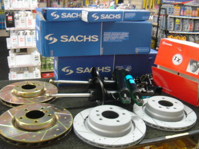 FOR BMW M3 E36 SHOCK ABSORBER BRAKE DISCS DRILLED GROOVED FRONT REAR 