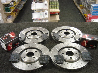 LOTUS EXIGE MK1 ELISE MK1 CROSS DRILLED BRAKE DISCS MINTEX BRAKE PAD RACING