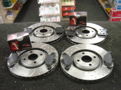 LOTUS ELISE MK1 BRAKE DISC DIMPLED GROOVED MINTEX BRAKE PAD M1144 FRONT REAR