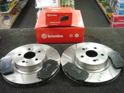 RENAULT CLIO 197 RS BRAKE DISC BREMBO CROSS DRILLED BREMBO PADS FRONT NEW