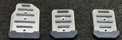 3PCS RACING STYLE SILVER/BLACK UNIVERSAL FIT MANUAL TRANSMISSION CAR PEDALS