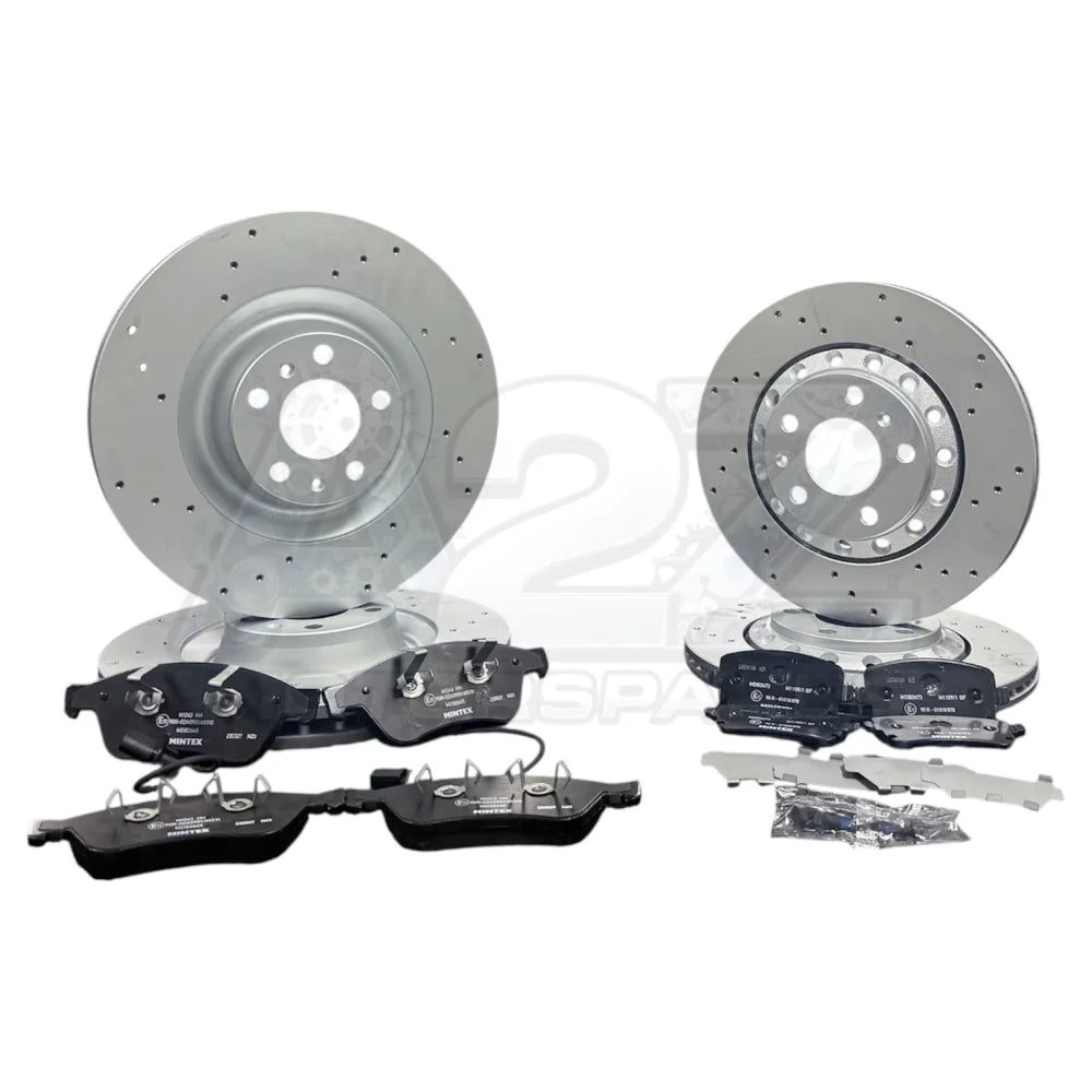 AUDI A8 3.0 3.2 4.0 4.2 D3 LWB BRAKE DISC CROSS DRILLED FRONT REAR BRAKE PADS