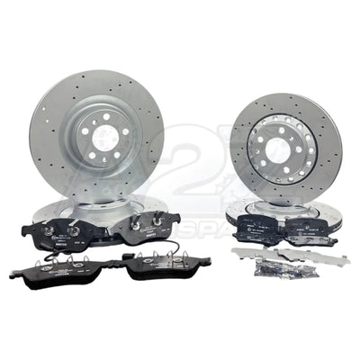 AUDI A8 3.0 3.2 4.0 4.2 D3 LWB BRAKE DISC CROSS DRILLED FRONT REAR BRAKE PADS