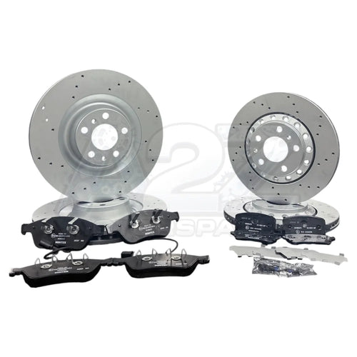 AUDI A8 3.0 3.2 4.0 4.2 D3 LWB BRAKE DISC CROSS DRILLED FRONT REAR BRAKE PADS