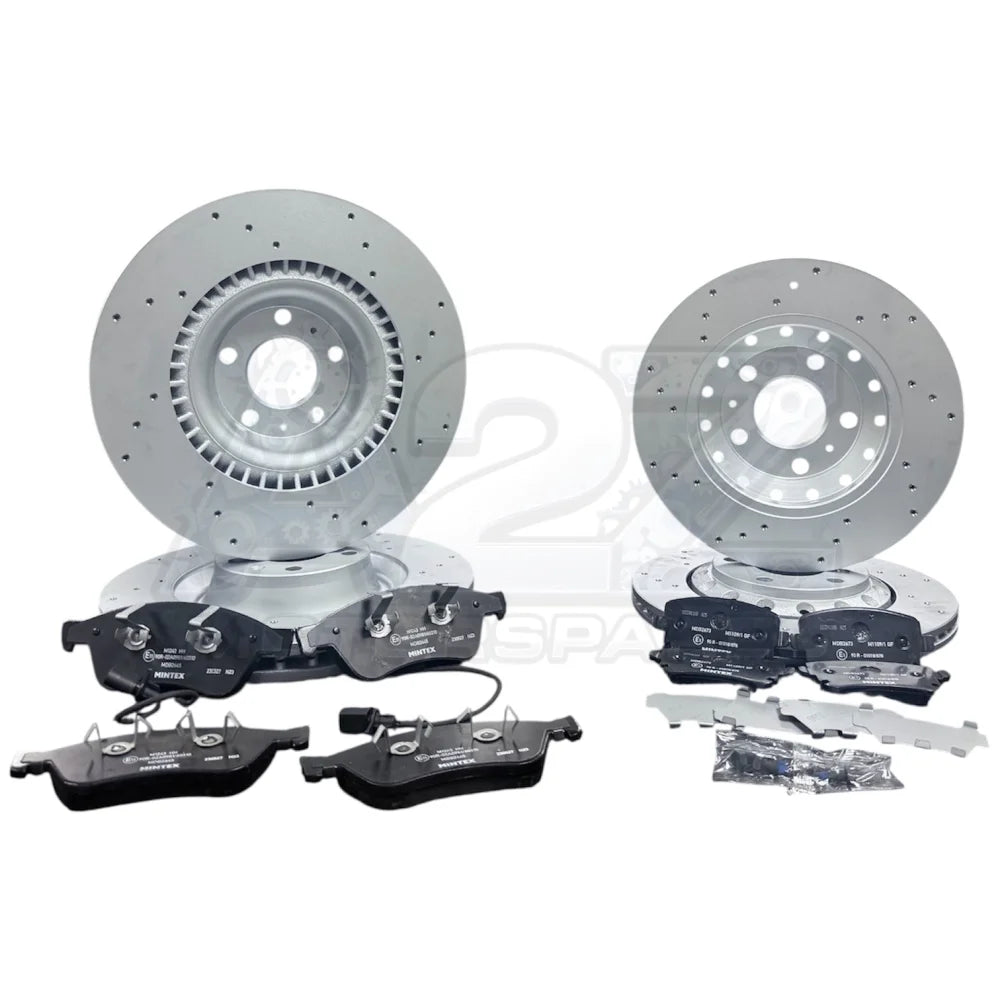 AUDI A8 3.0 3.2 4.0 4.2 D3 LWB BRAKE DISC CROSS DRILLED FRONT REAR BRAKE PADS