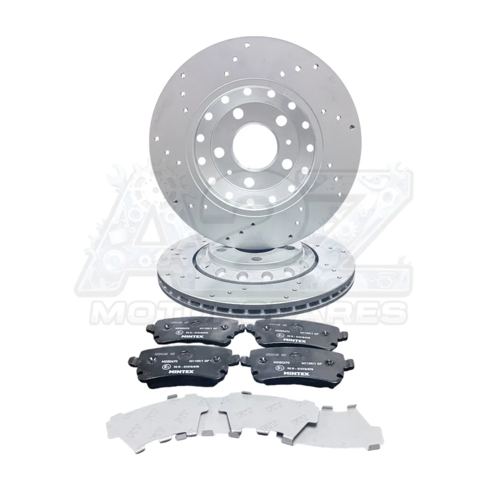 AUDI A8 3.0 3.2 4.0 4.2 D3 LWB BRAKE DISC CROSS DRILLED FRONT REAR BRAKE PADS