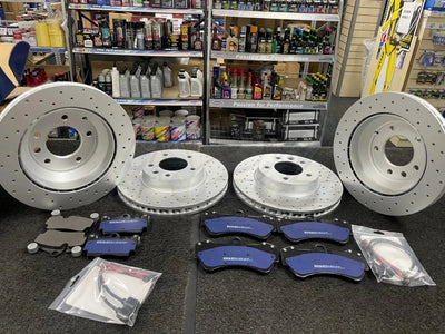 AUDI Q7 3.0 3.6 4.2 6.0 PERFORMANCE BRAKE DISC CROSS DRILLED FRONT REAR PADS