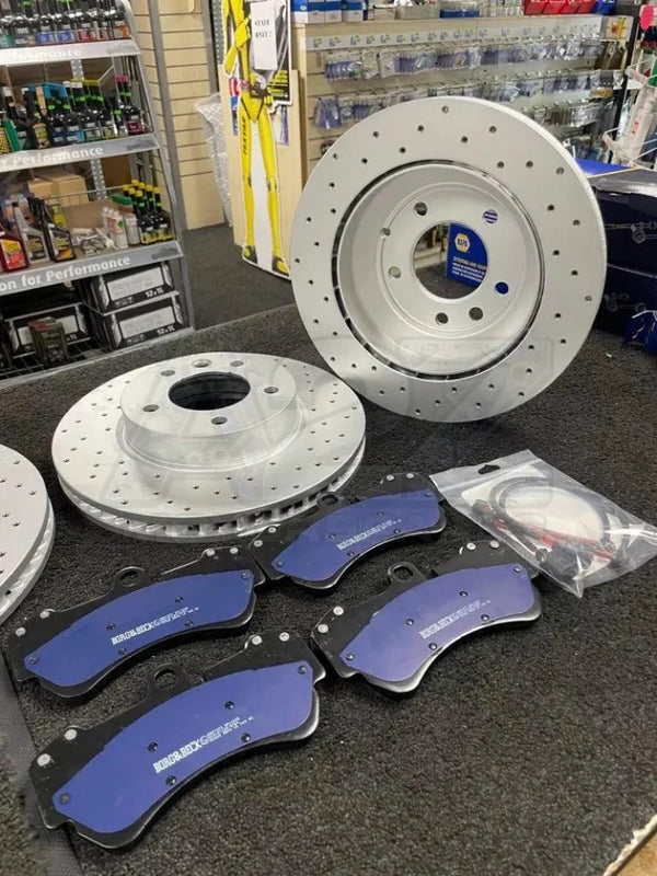 AUDI Q7 3.0 3.6 4.2 6.0 PERFORMANCE BRAKE DISC CROSS DRILLED FRONT REAR PADS