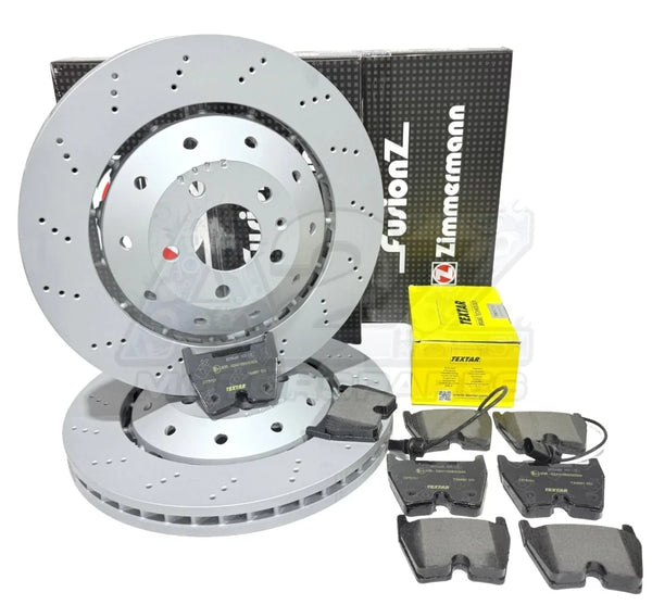 Audi R8 RS4 RS5 (08 17) ZIMMERMAN OEM FRONT BRAKE DISCS + Brake pads