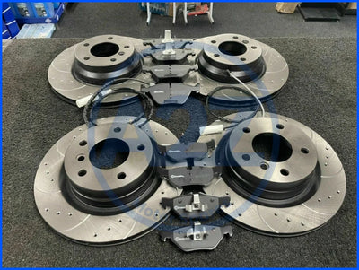 BMW 635D 650 M E63 E64 FRONT REAR CROSS DRILLED & GROOVED BRAKE DISC AND PADS