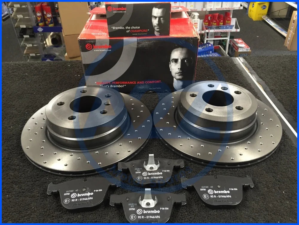 BMW X5 Xdrive 30D MSPORT BRAKE DISC BREMBO CROSS DRILLED BRAKE PADS FRONT 332MM