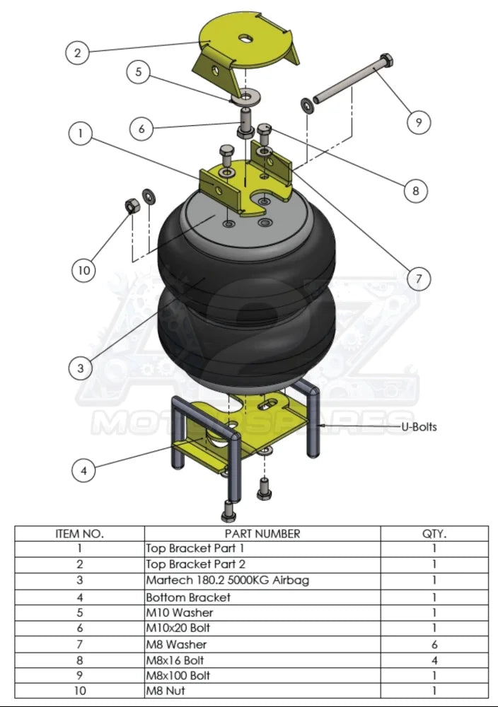Comfort Air Suspension Kit for Fiat Ducato 2006 2024 5000KG Airbags