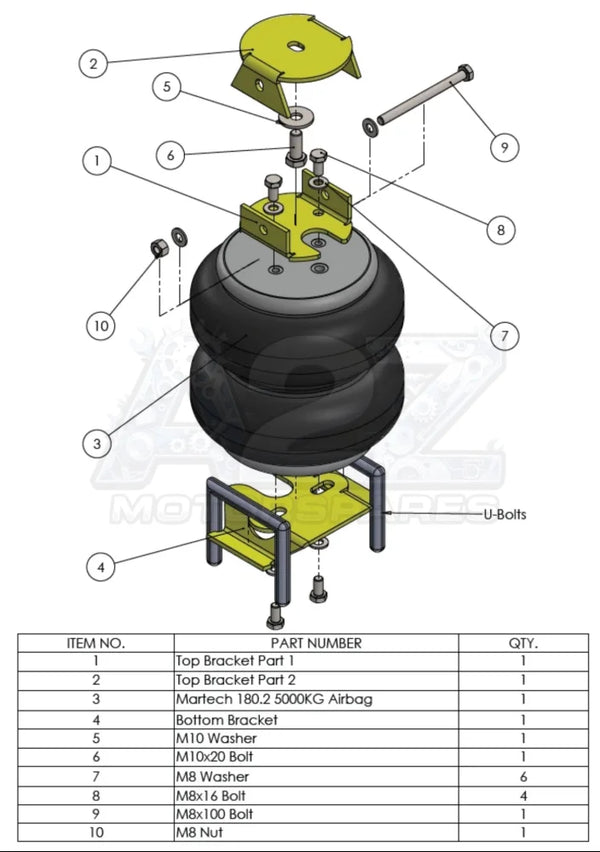 Comfort Air Suspension Kit for Fiat Ducato 2006 2024 5000KG Airbags
