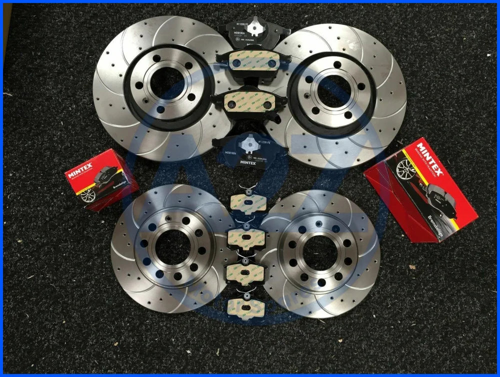 FOR AUDI A4 B7 2.0TDI SLINE BRAKE DISC DRILLED GROOVED FRONTREAR 255MM312MM PADS