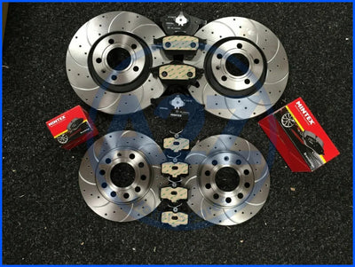 FOR AUDI A4 B7 2.0TDI SLINE BRAKE DISC DRILLED GROOVED FRONTREAR 255MM312MM PADS