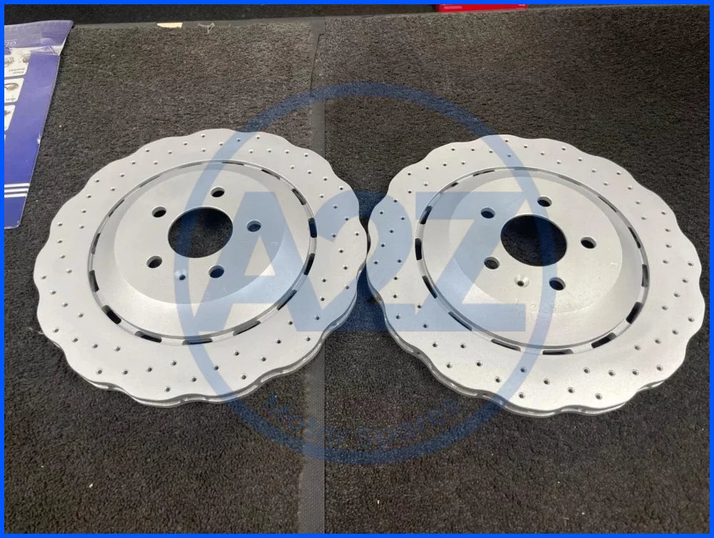 FOR AUDI RS6 AVANT QUATTRO 2013-2018 REAR WAVEY DRILLED BRAKE DISC + BRAKE PADS