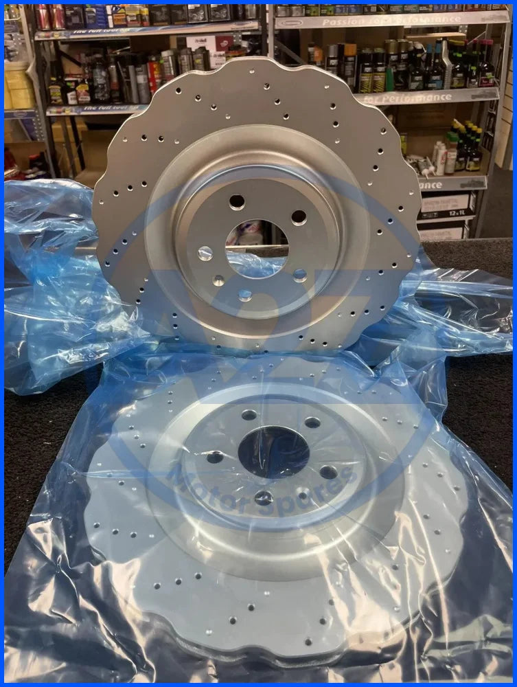 FOR AUDI RS7 2013-2018 2 WAVEY REAR BRAKE DISC PAIR