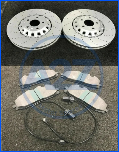 FOR AUDI S4 S5 A6 A7 A8 Q7 Q8 SQ5 S7 FRONT BRAKE PADS DISC CROSS DRILLED 375MM