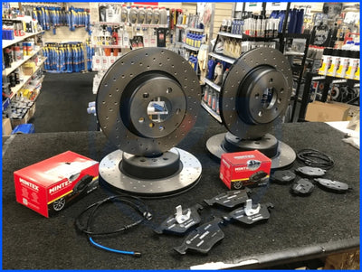 FOR BMW F10 F11 MODEL M-SPORT BRAKE DISCS DRILLED  BRAKE PADS SENSOR FRONT REAR