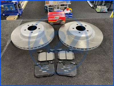 BMW F30 F31 F32 DRILLED GROOVED BRAKE DISCS AND BRAKE PADS FRONT 370MM