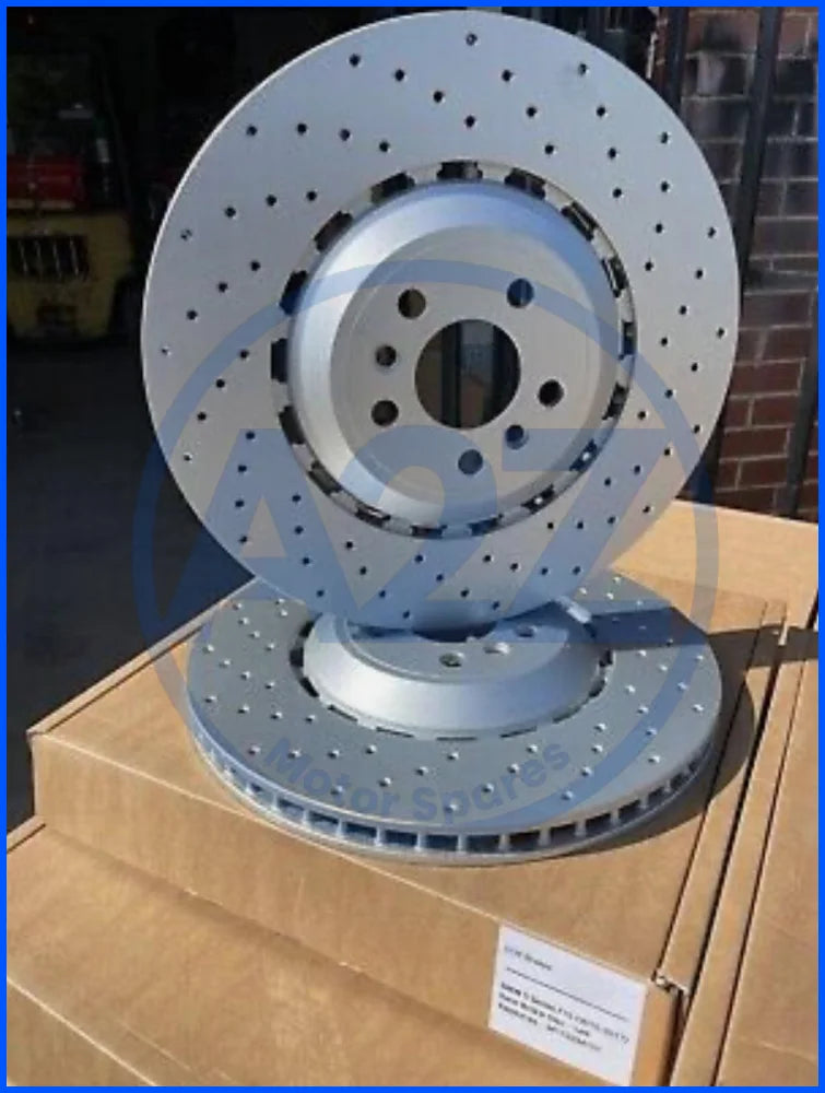 FOR BMW M5 G30 F90 COMPETITION CROSS DRILLED REAR BRAKE DISC PAIR 380mm X 28MM