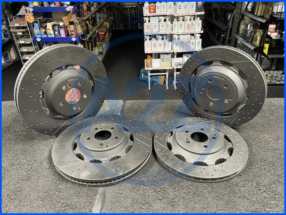 FOR MERCEDES S63 S65 SL63 SL65 FRONT REAR FLOATING BRAKE DISC BLACK COATED