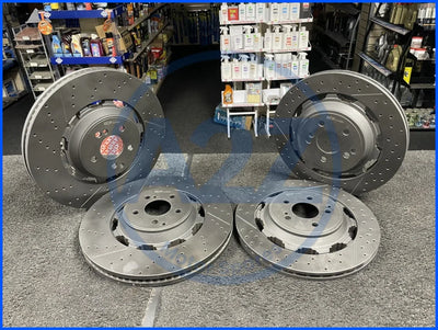 FOR MERCEDES S63 S65 SL63 SL65 FRONT REAR FLOATING BRAKE DISC BLACK COATED