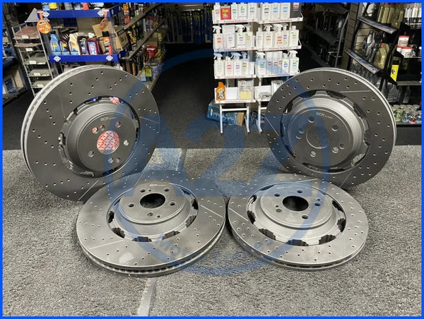 FOR MERCEDES S63 S65 SL63 SL65 FRONT REAR FLOATING BRAKE DISC BLACK COATED