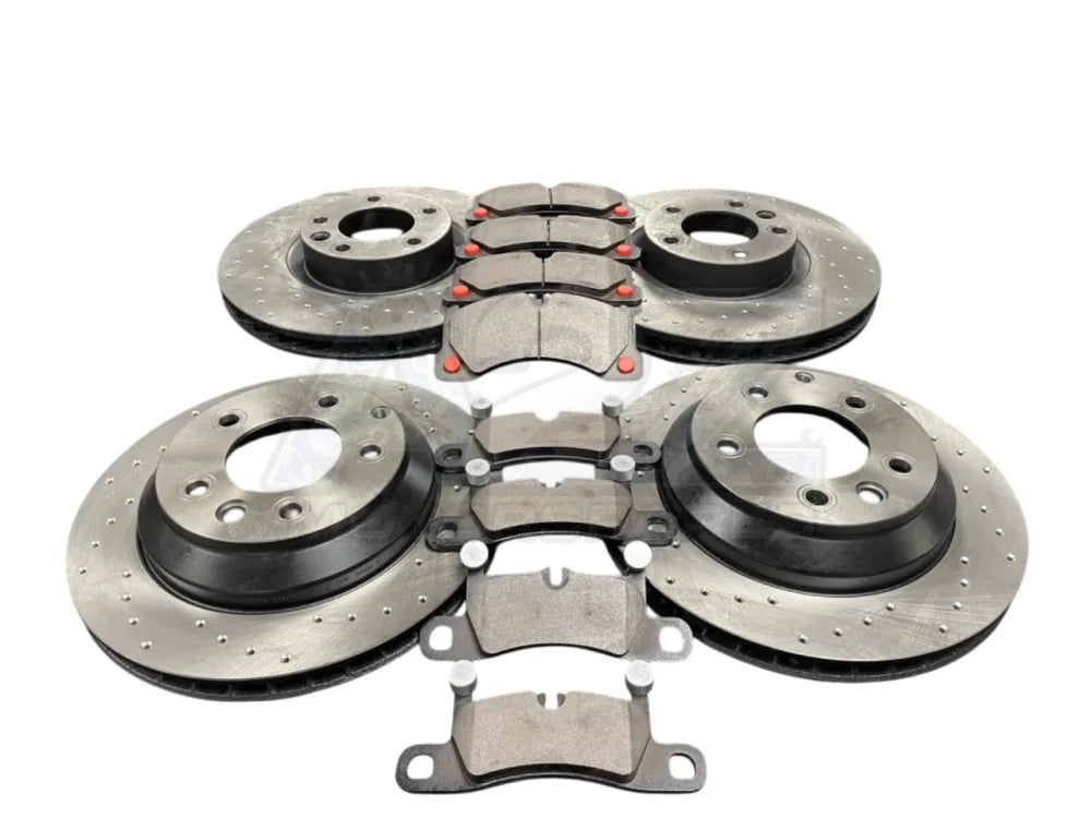 FOR PORSCHE CAYENNE D V8 S TIPTRONIC S FRONT AND REAR DRILLED DISCS AND PADS REAR DRILLED DISCS AND PADS
