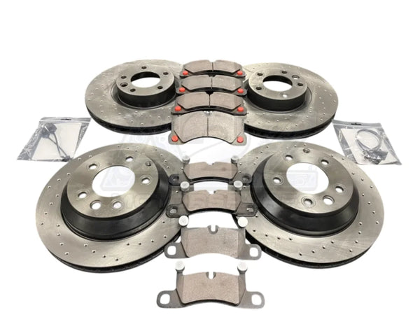 FOR PORSCHE CAYENNE D V8 S TIPTRONIC S FRONT AND REAR DRILLED DISCS AND PADS REAR DRILLED DISCS AND PADS