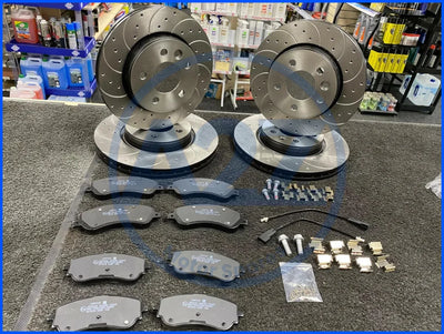 FOR VOLKSWAGEN AMAROK 3.0TDi V6 CROSS DRILLED GROOVED BRAKE DISC PAD FRONT REAR