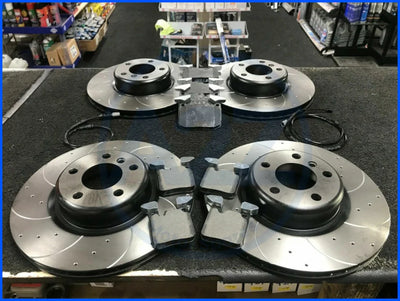 FORBMW M135I F20 DRILLED GROOVED BRAKE DISCS MINTEX BRAKE PAD FRONT REAR 340 + 345