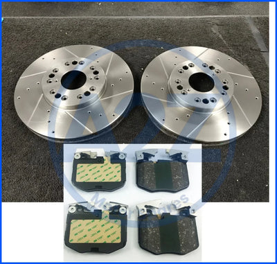 FRONT DIMPLE GROOVED PERFORMANCE BRAKE DISCS PADS FIT TOYOTA SUPRA GR A90 348MM