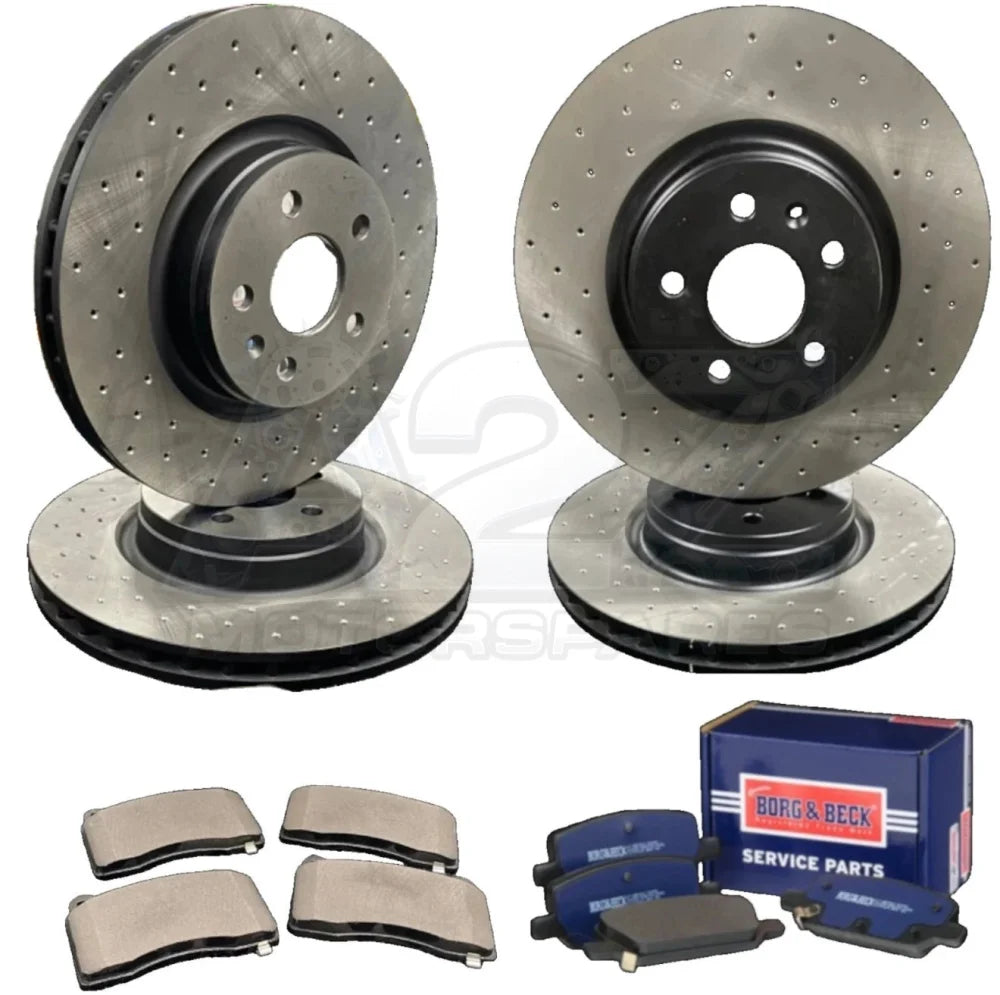 FRONT REAR PERFORMANCE DRILLED BRAKE DISCS PADS FIT TESLA MODEL 3 LONG RANGE 18