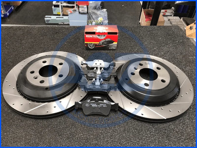 MERCEDES GL320 GL420 CDi X164 BRAKE DISC PERFORMANCE CROSS DRILLED  REAR PADS