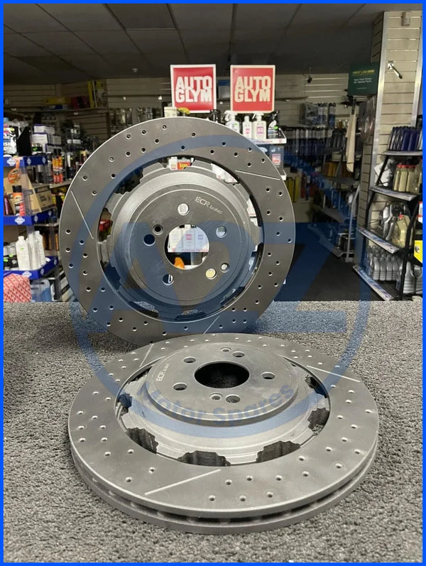 MERCEDES GT AMG GT63 SL63 65 REAR PERFORMANCE DRILLED BRAKE DISC COATED BLACK