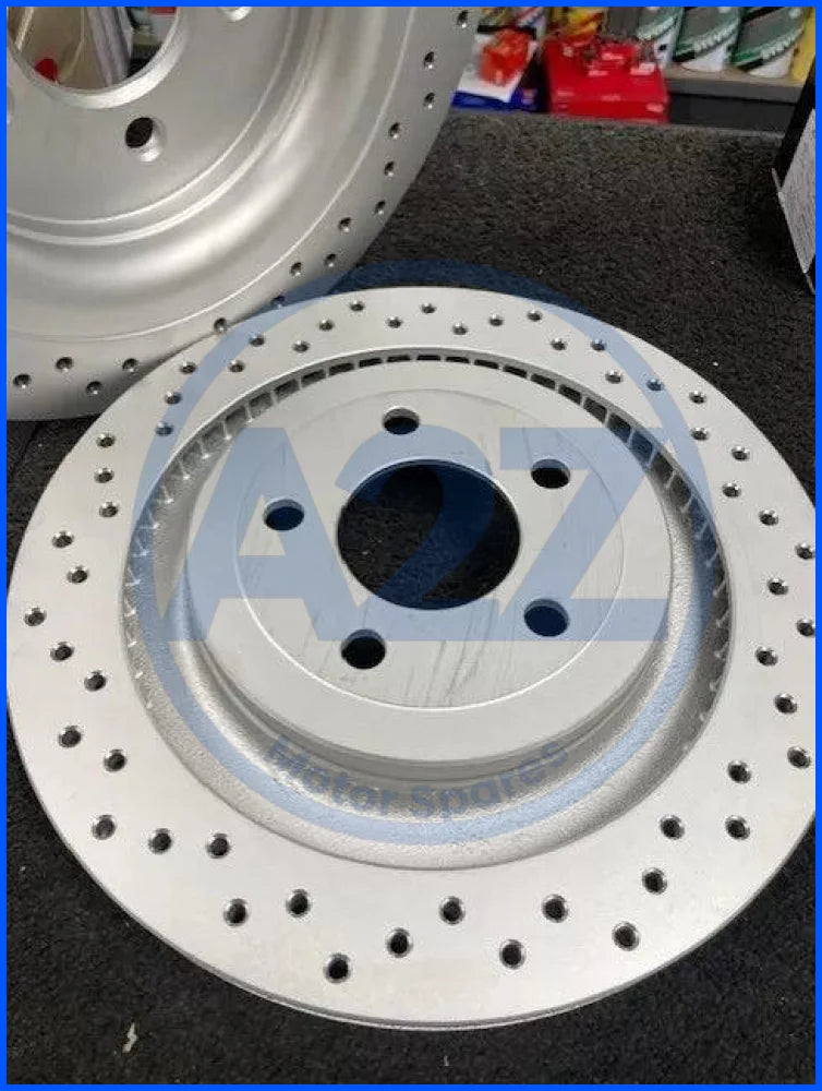 MUSTANG ecoBOOST 2.3 V6 V8 2015-18 CROSS DRILLED PERFORMANCE BRAKE DISC PAD REAR