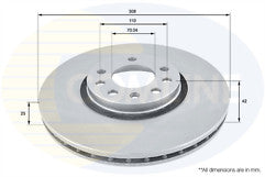 VECTRA B SRI GSI ASTRA ZAFIRA GSI TURBO FRONT BRAKE DISC DRILLED GROOVED 308MM
