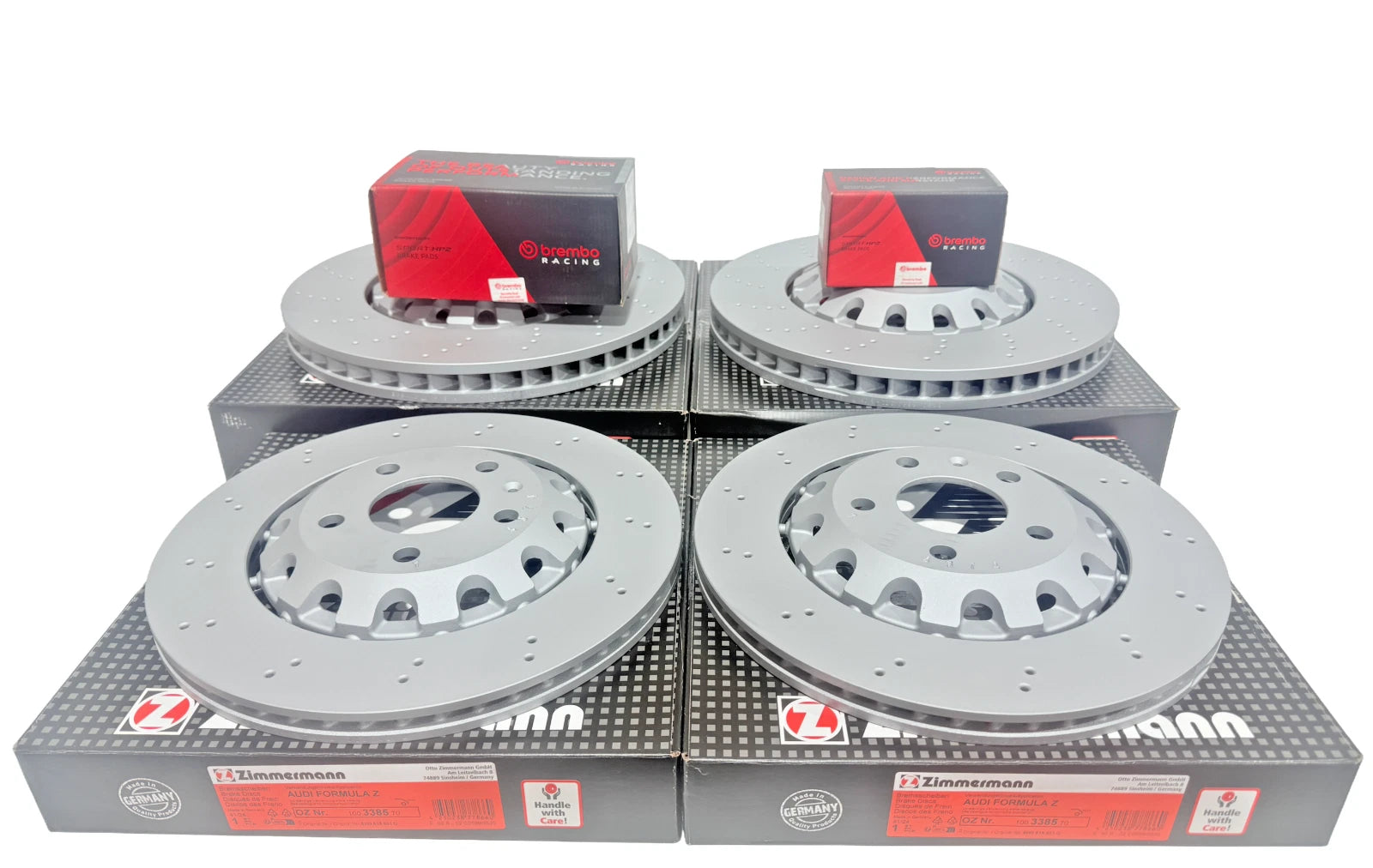 Audi RS5 B9 (2017-) Zimmermann Front & Rear 2-Piece Floating Brake Discs + Brembo HP2 Pads