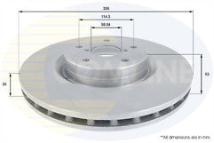 FIT FOR SUBARU IMPREZA 2.0 WRX STI 326MM X 114 PCD CROSS DRILLED BRAKE DISCS
